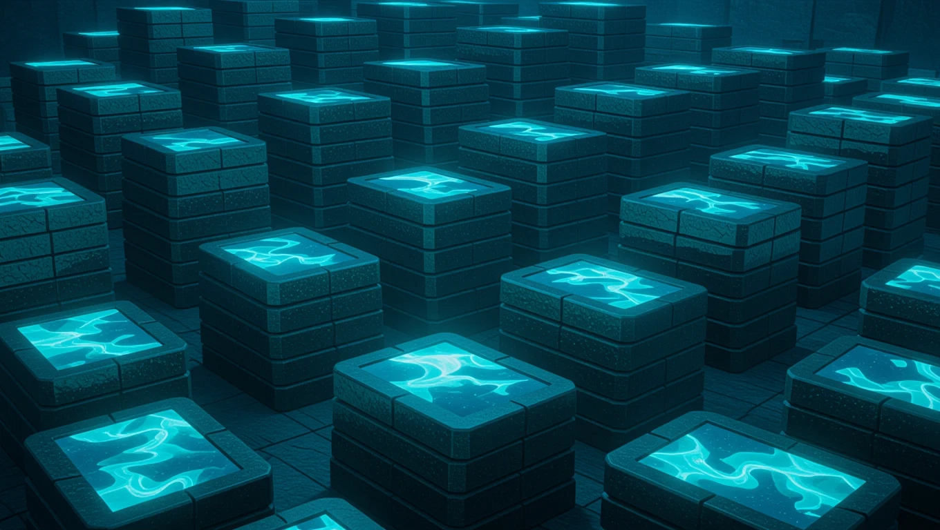 O serie de tablete luminoase, așezate pe un fundal întunecat, simbolizând cunoașterea și tehnologia.