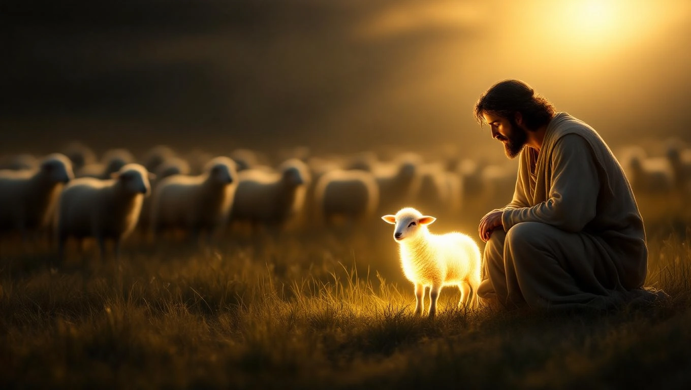 Un păstor îngrijind o mie de oi, simbolizând protecție și îndrumare.