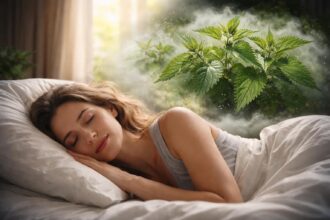 Femeie dormind alături de urzici în vis