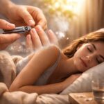 O femeie care doarme visând că își taie unghiile, simbolul unei noi începuturi.