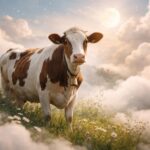 Vacă în natură, simbol al abundenței și stabilității în vise
