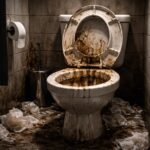WC murdar simbolizând nevoia de curățare emoțională