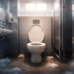 Visează un WC public, simbol al eliberării emoționale.