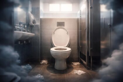 Visează un WC public, simbol al eliberării emoționale.