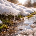 Zăpadă care se topește, simbol al transformării și eliberării