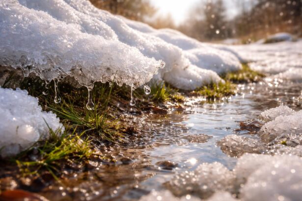 Zăpadă care se topește, simbol al transformării și eliberării